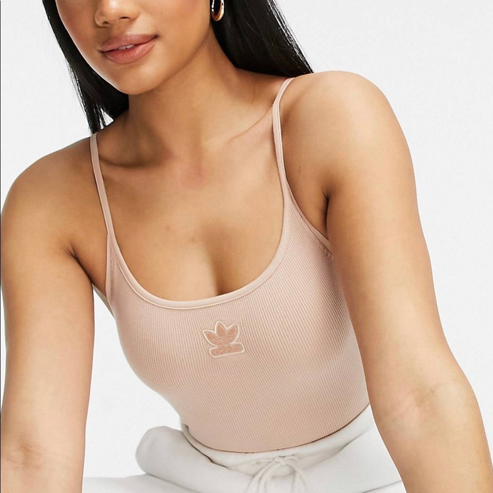 Adidas Women’s Pink “Ash Pearl” Ribbed Bodysuit, Size Large 12